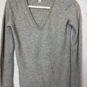 Banana Republic Gray Italian Yarn V-Neck Sweater – Size M C037